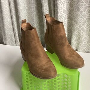 Soda Tan Suede Ankle Booties